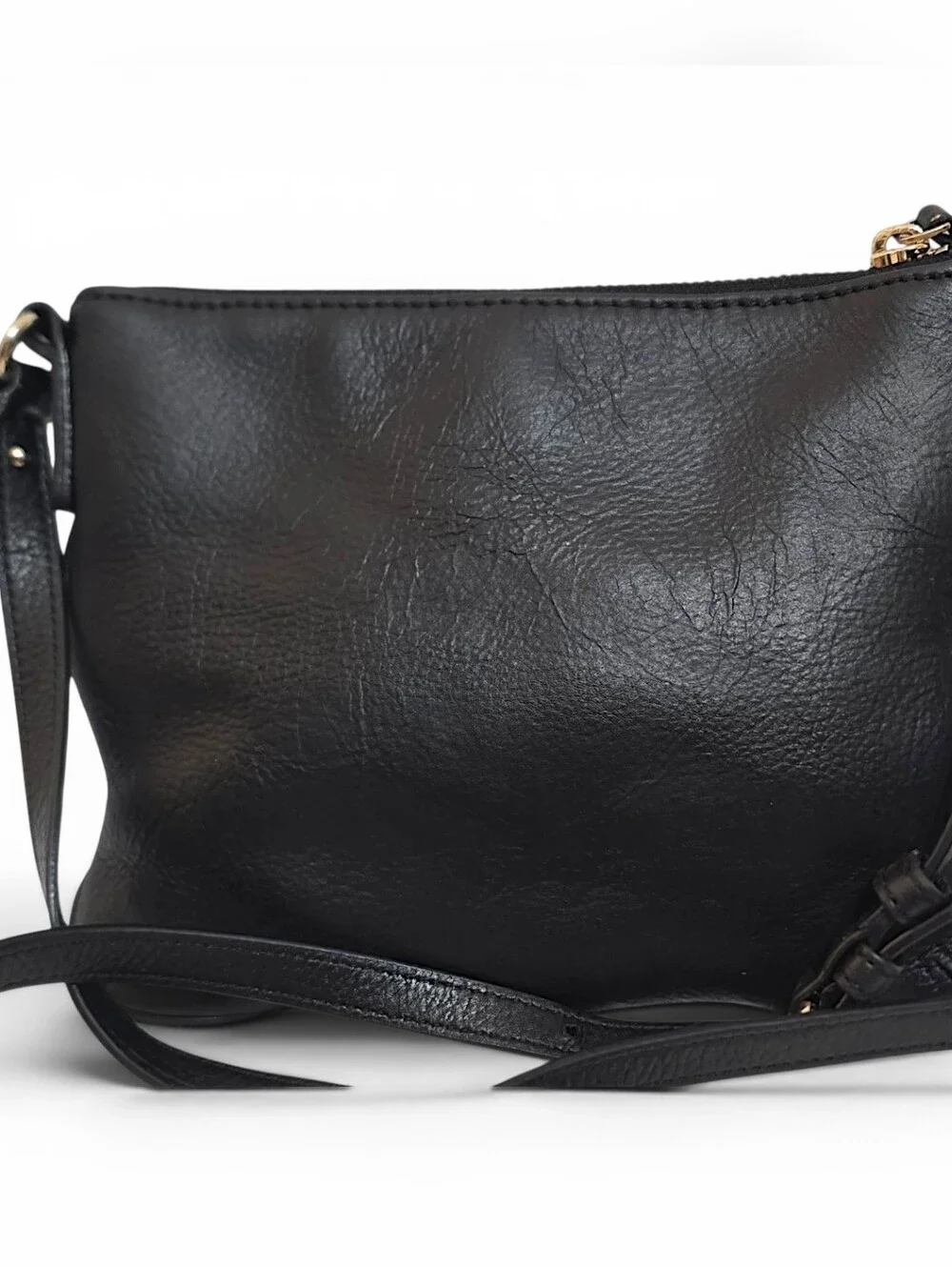 Kate Spade New York Black Pebbled Leather Crossbody‎ Bag Gold Hardware